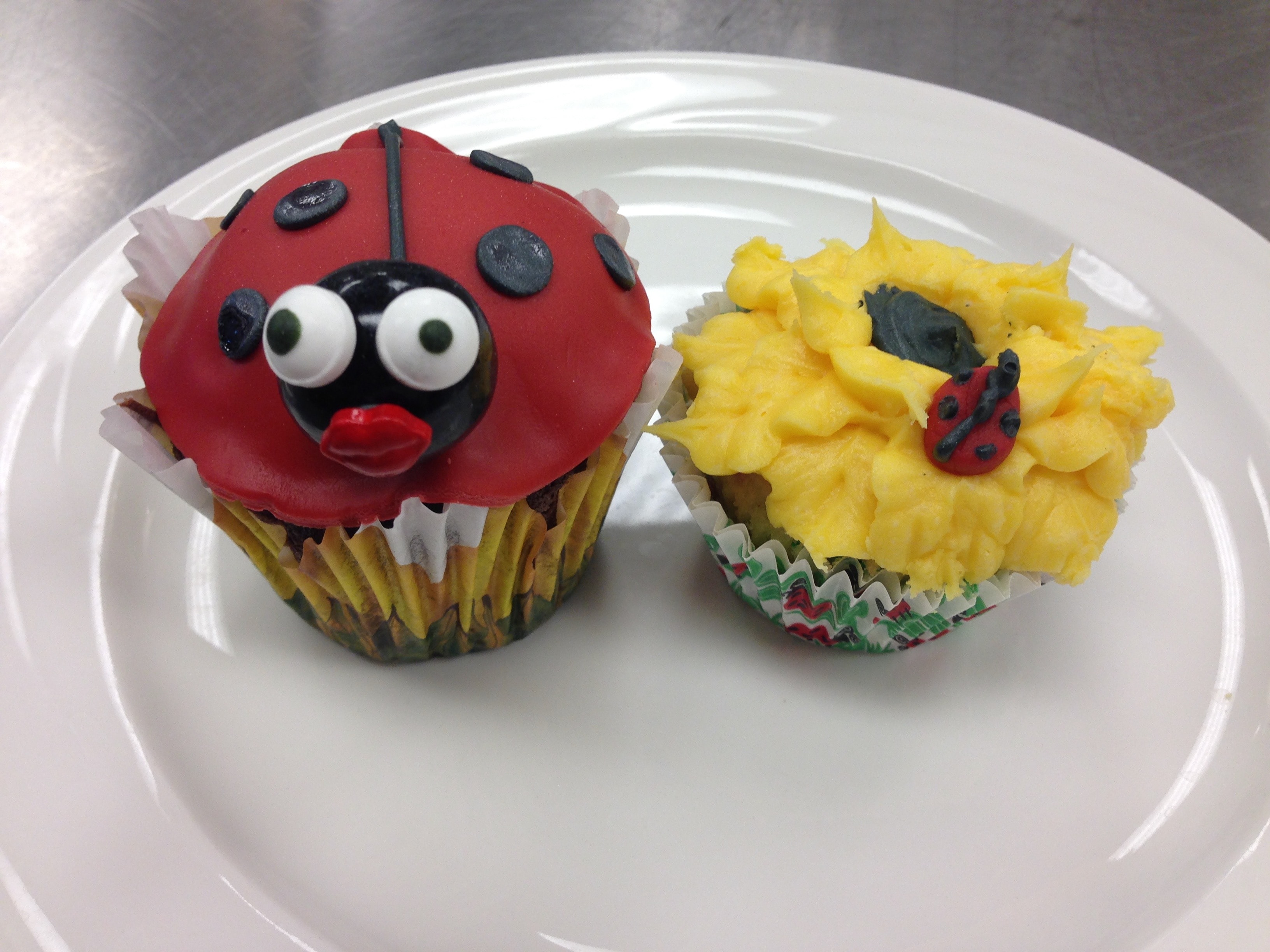 Ladybug & Sunflower Cupcakes